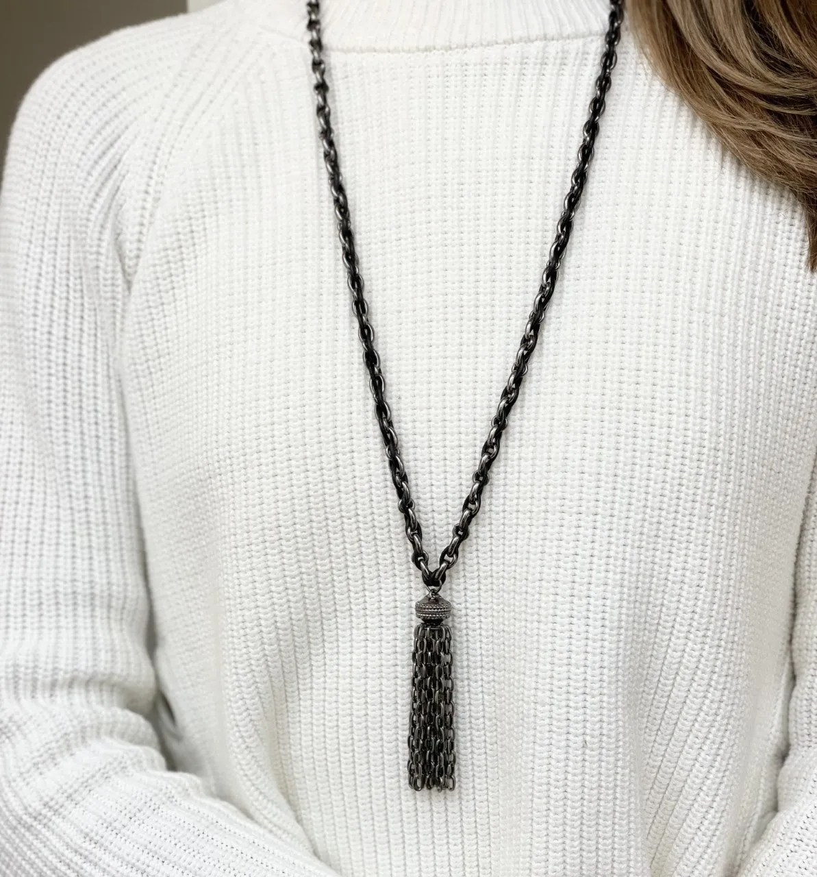 Addison Gunmetal Tassel