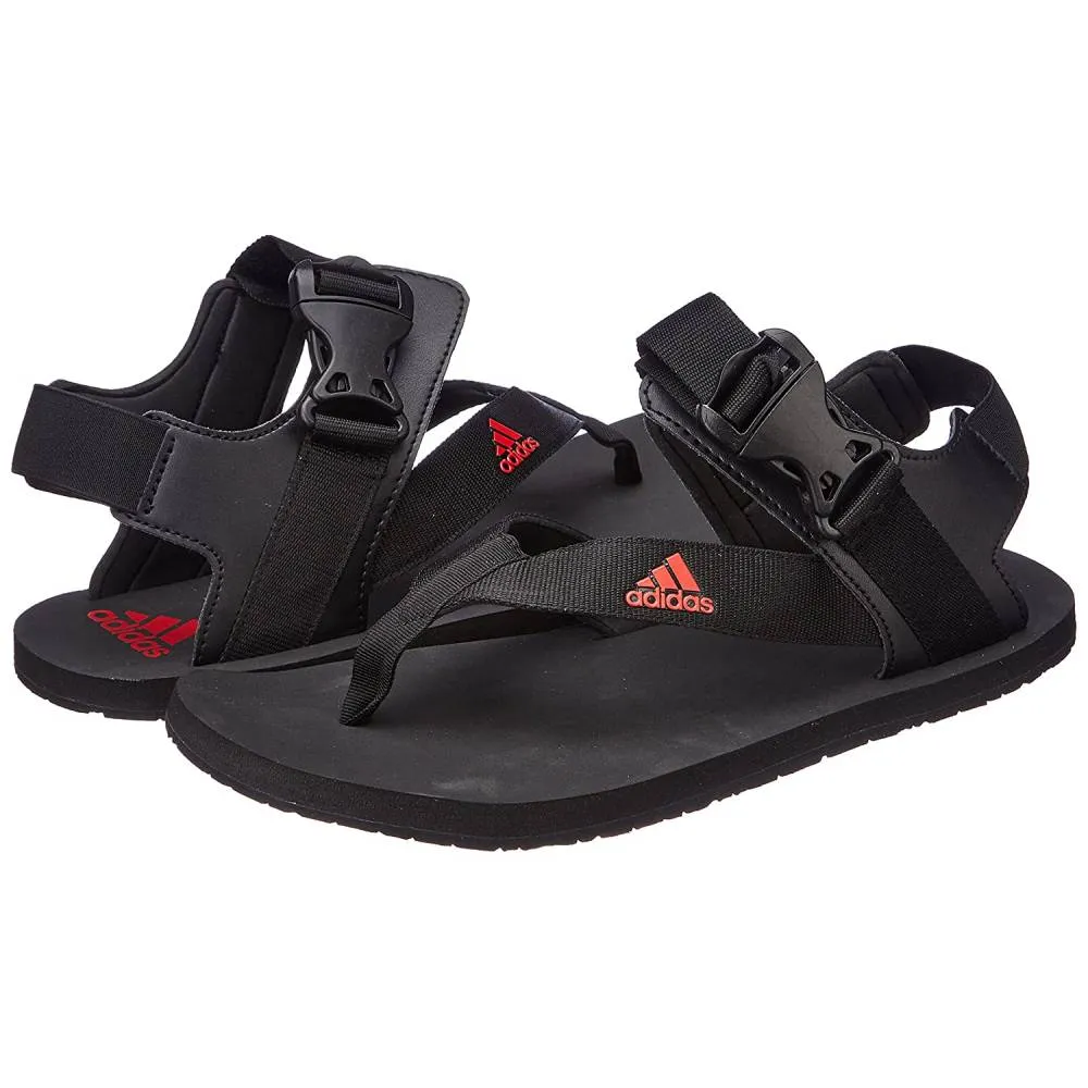 Adidas Men's Sub Avior Sandal (Core Black/Better Scarlet)