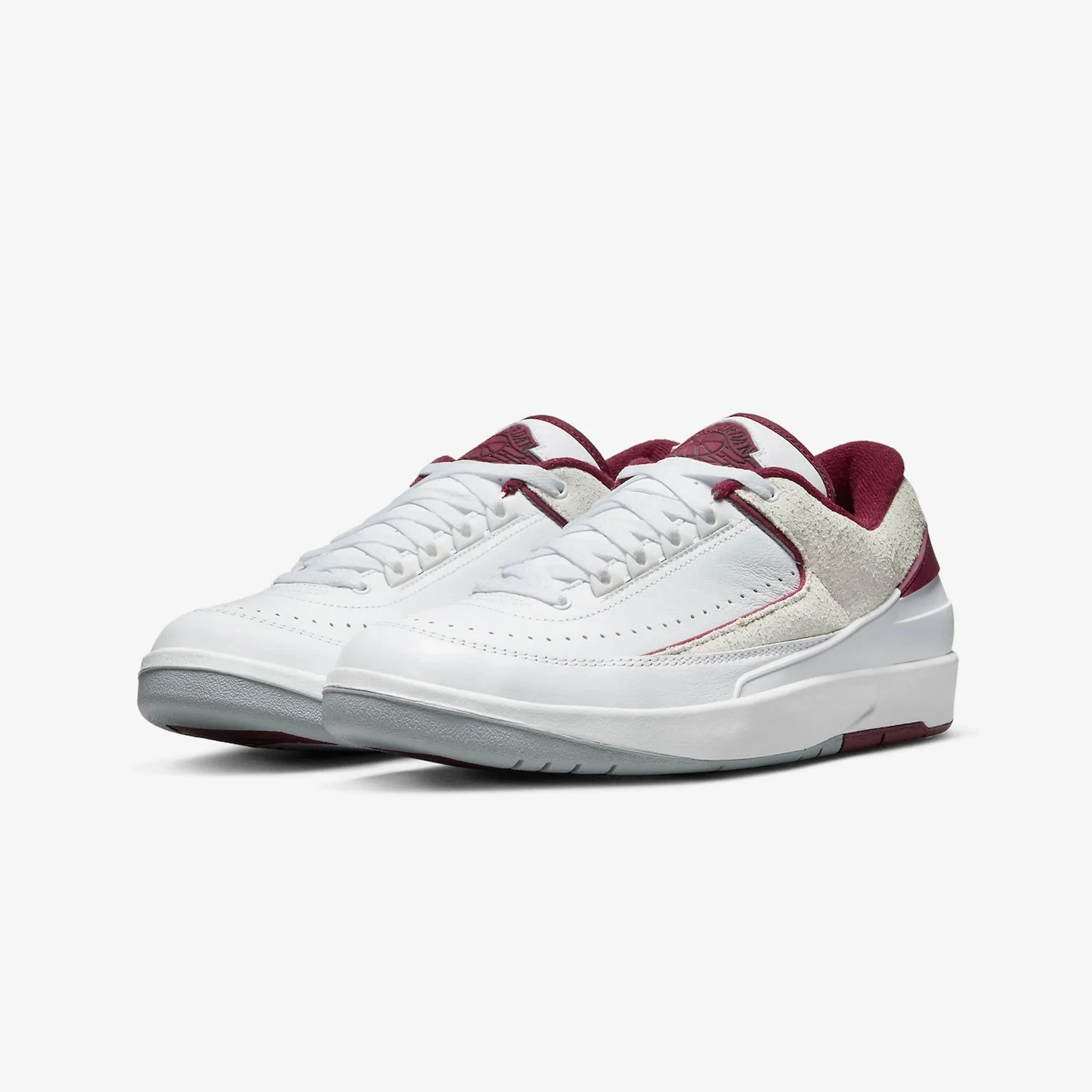 AIR JORDAN 2 RETRO LOW 'WHITE/CHERRYWOOD RED-LT STEEL GREY'