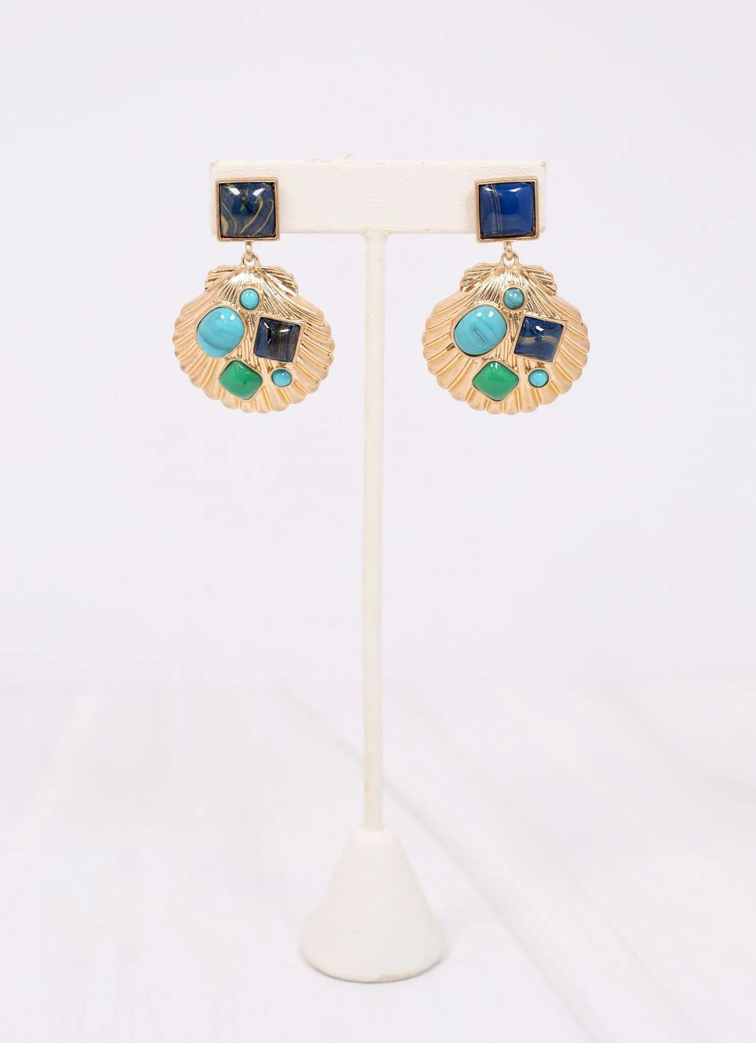 Anna Maria Stone Seashell Earring TURQUOISE