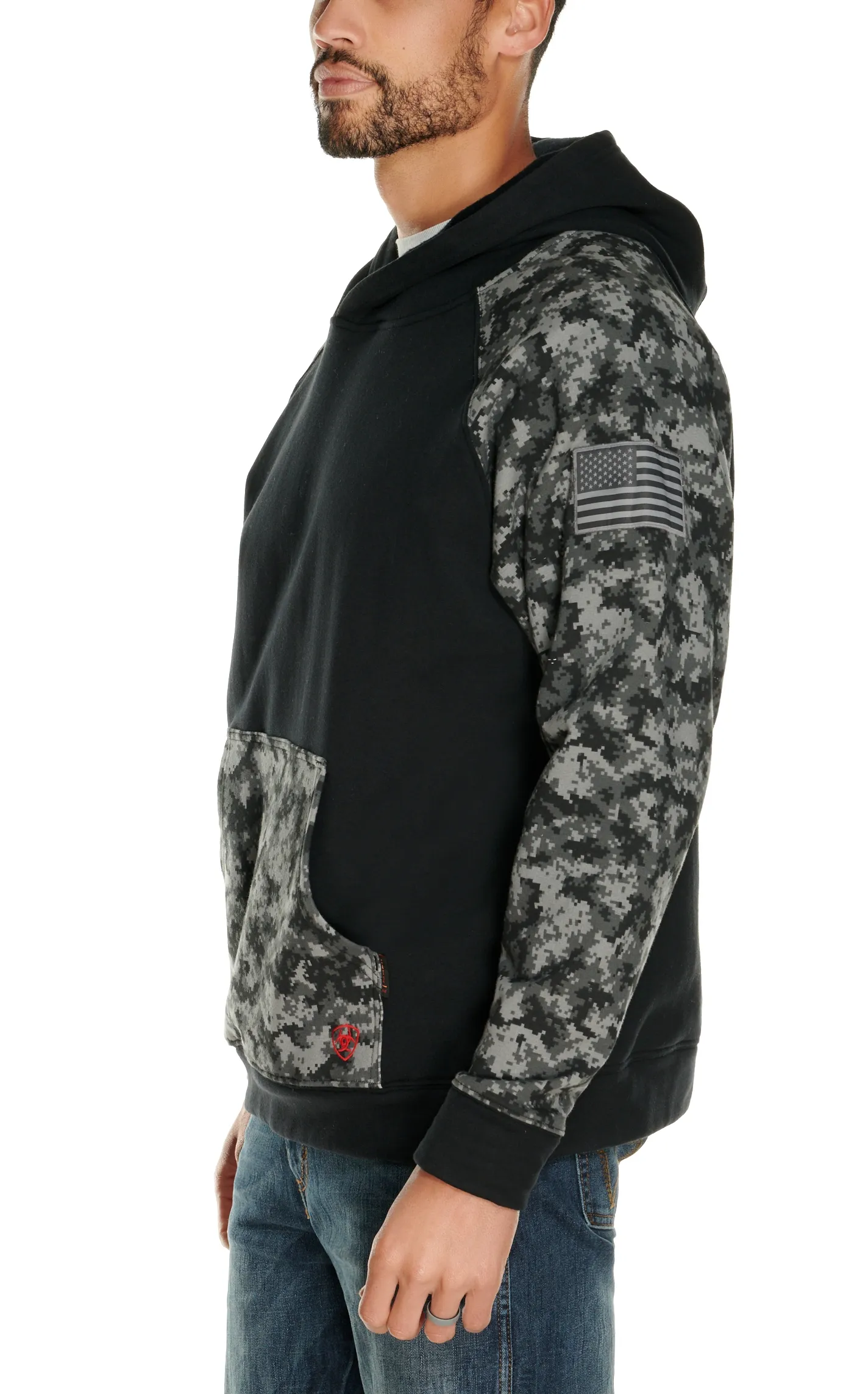 Ariat Men's Black Digi DuraStretch Patriot FR Work Hoodie