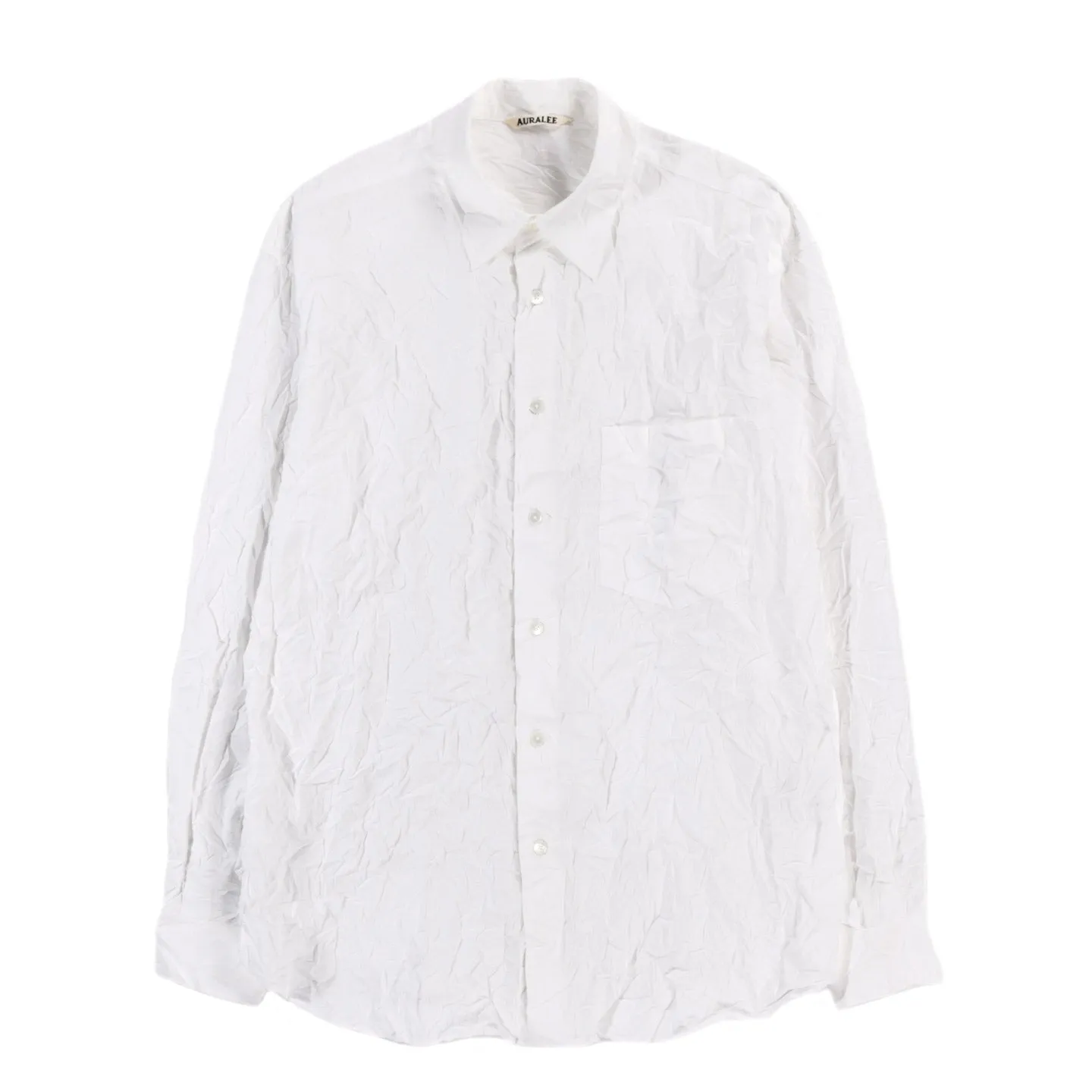 AURALEE WRINKLED WASHED FINX TWILL SHIRT WHITE