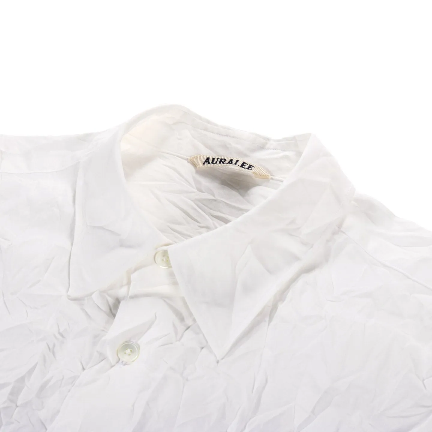 AURALEE WRINKLED WASHED FINX TWILL SHIRT WHITE