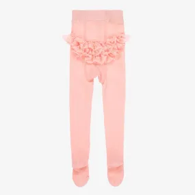 Baby Girls Pink Ruffle Tights