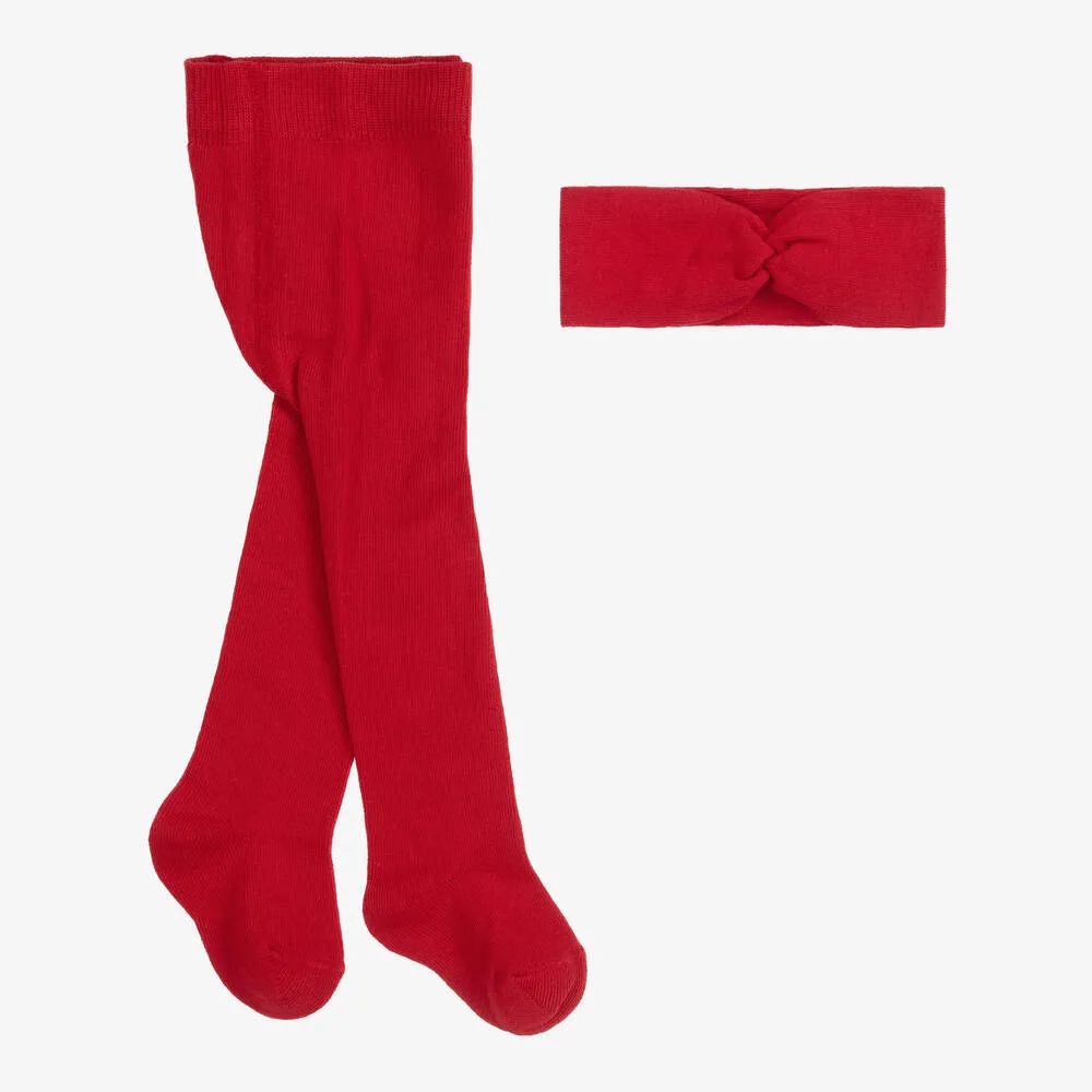 Baby Girls Red Tights Set