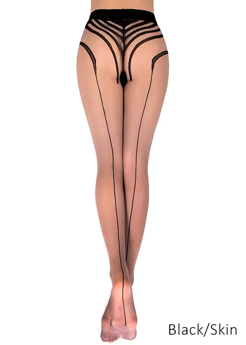 Ballerina Cora Striped Backseamed Tights ()