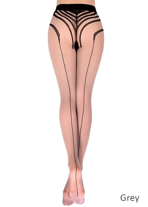 Ballerina Cora Striped Backseamed Tights ()