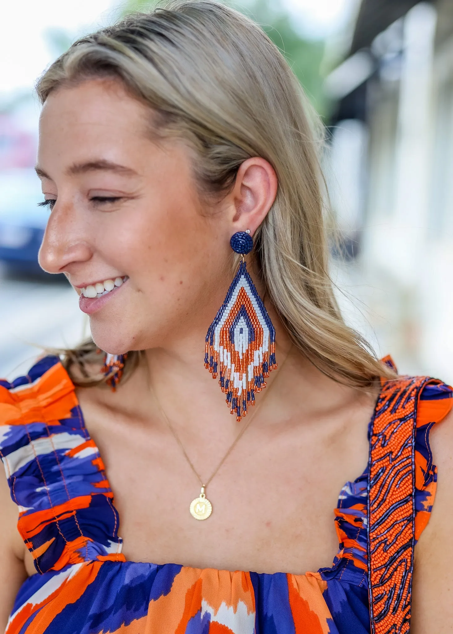 Bennett Beaded Drop Earring ORANGE