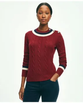 Brooks Brothers Women's Merino Wool Cashmere Tennis Sweater Dark Red