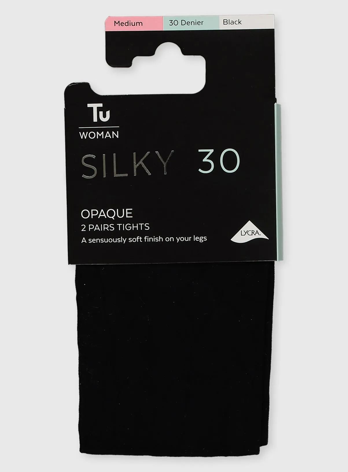 Buy Black Silky 30 Denier Opaque Tights 2 Pack XL | Tights | Tu