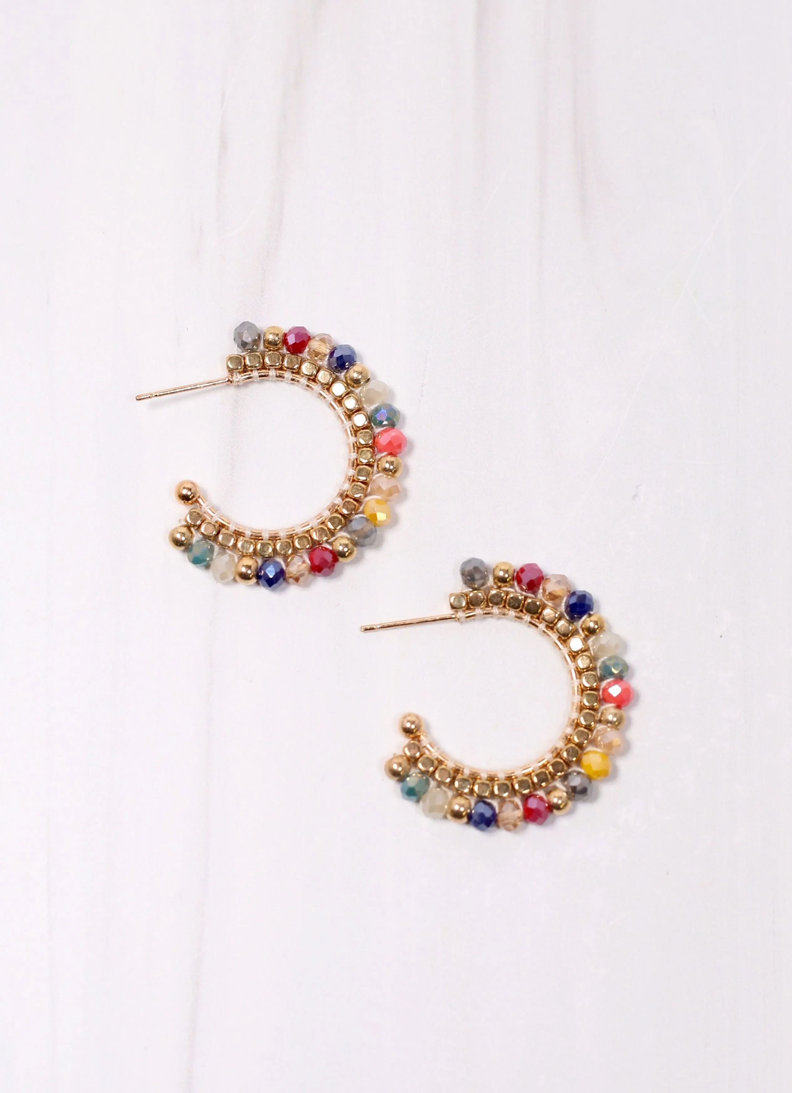 Cascade Beaded Hoop Earring MULTI