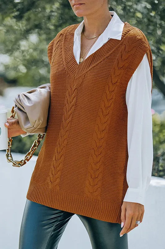 Charmo Women Sleeveless Oversized Knit Sweater Vest