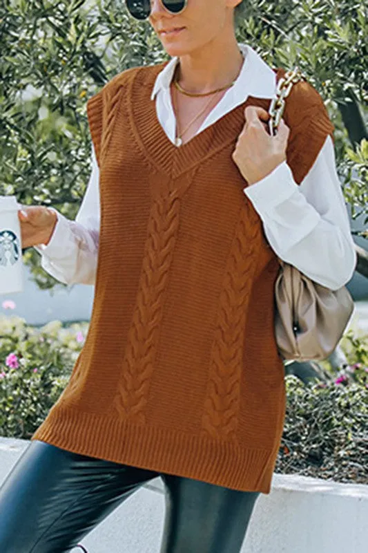 Charmo Women Sleeveless Oversized Knit Sweater Vest