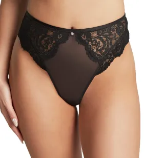 Cleo by Panache Addison High Waist High Leg Brazilian Brief (10615) - Noir