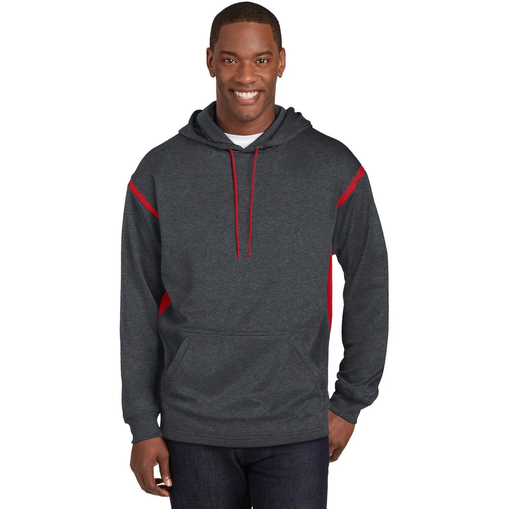 CLOSEOUT - Sport-Tek Tall Tech Fleece Colorblock Hooded Sweatshirt