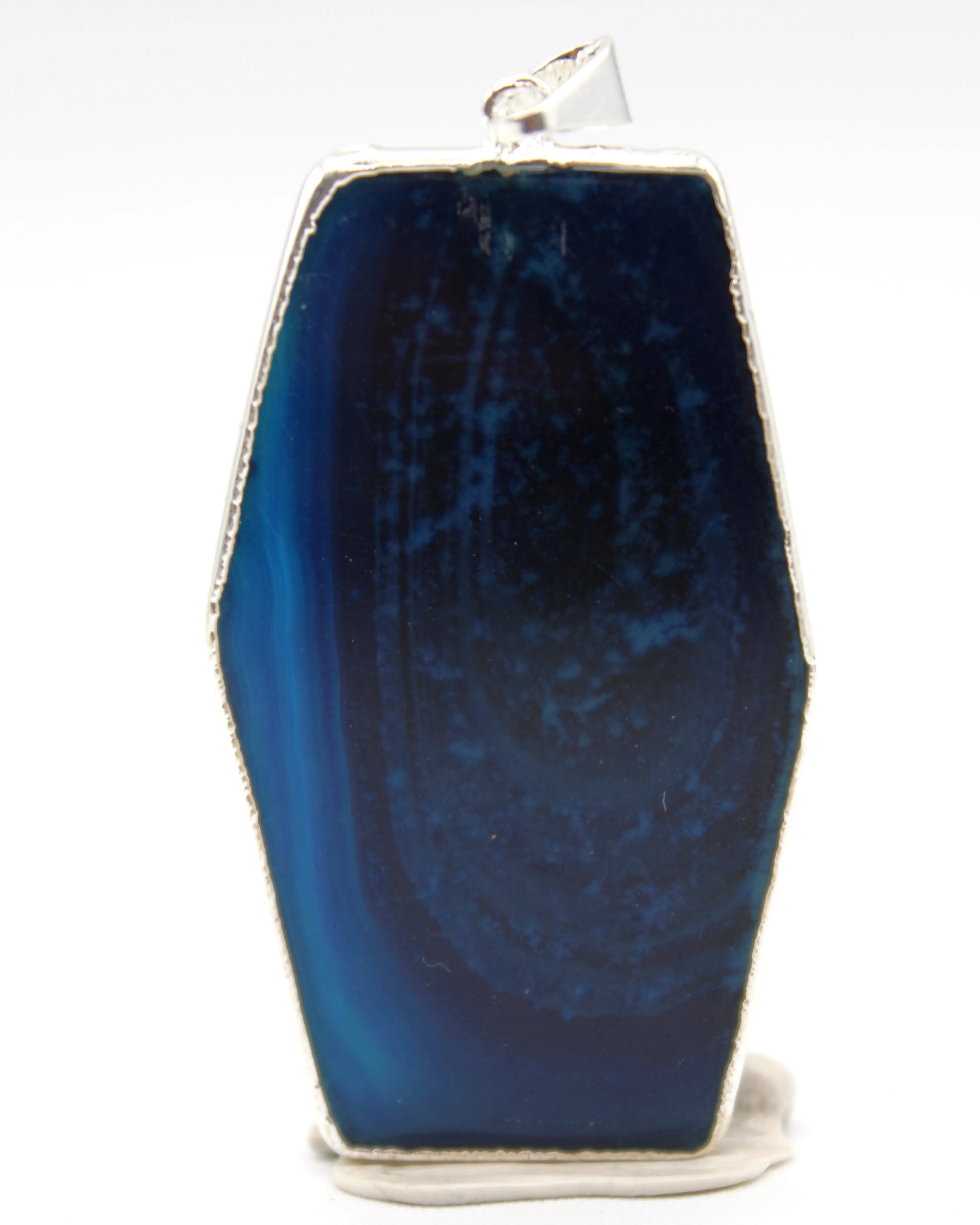 Coffin Shaped Agate Slice Pendants