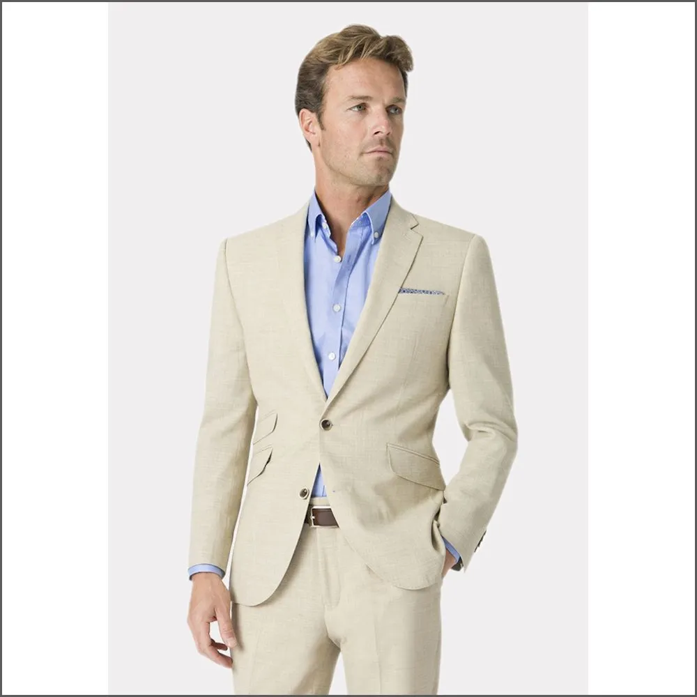 Constable Tailored Fit Natural Linen Mix Jacket from Brook Taverner-