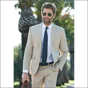 Constable Tailored Fit Natural Linen Mix Jacket from Brook Taverner-