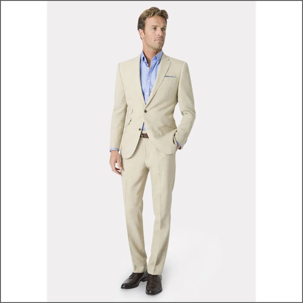 Constable Tailored Fit Natural Linen Mix Jacket from Brook Taverner-