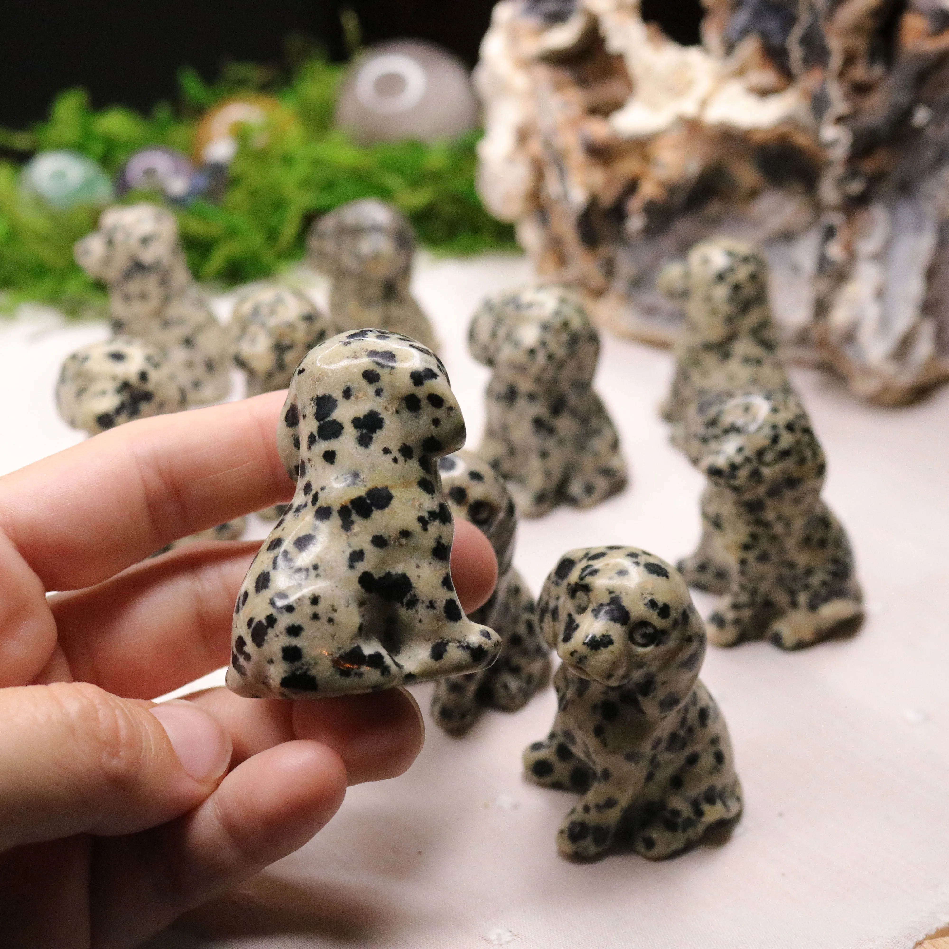 Dalmatian Stone~ Dalmatian Dog Carving ~ Companion Crystal for Playful Spirit