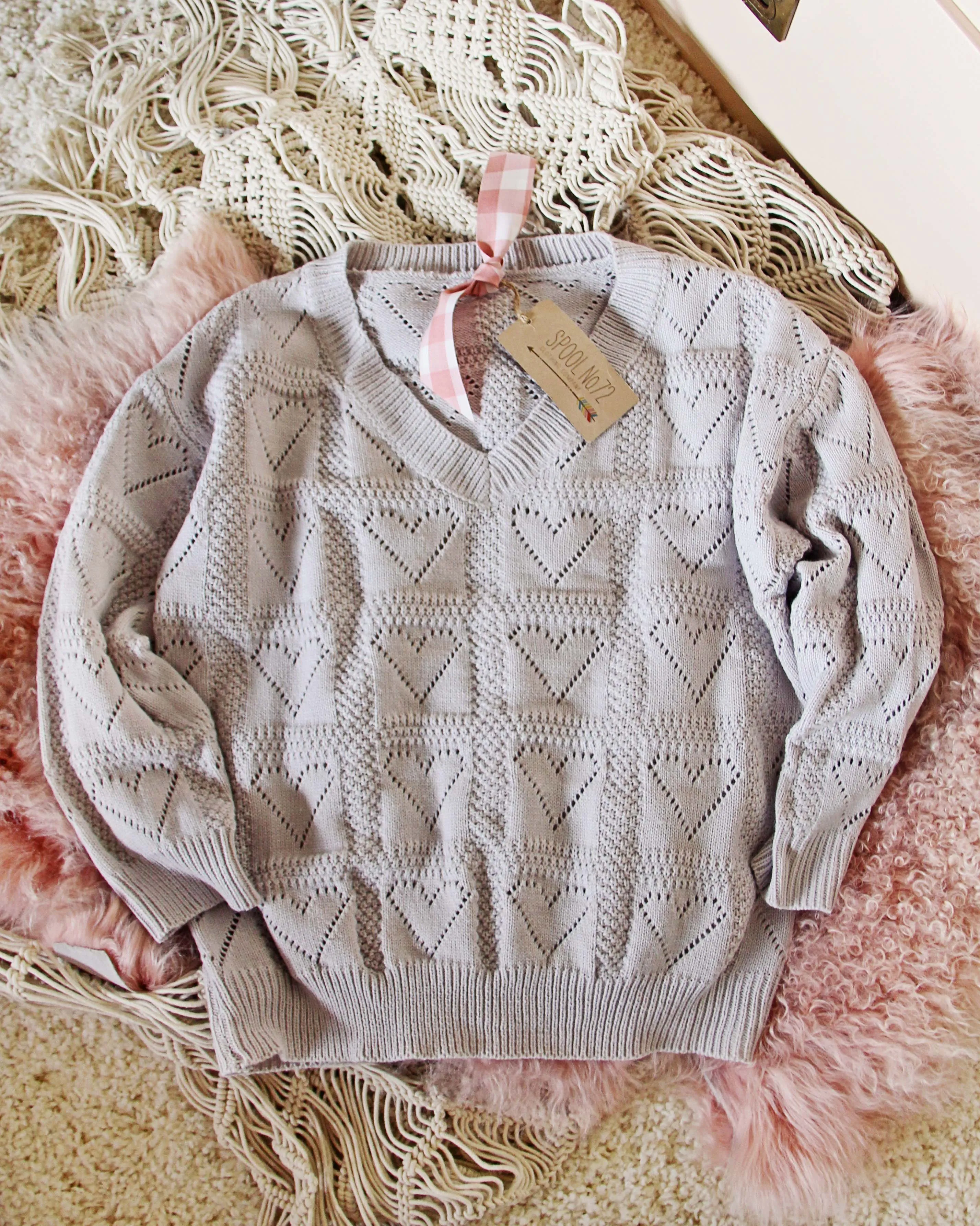 Dreamy Hearts Sweater in Putty