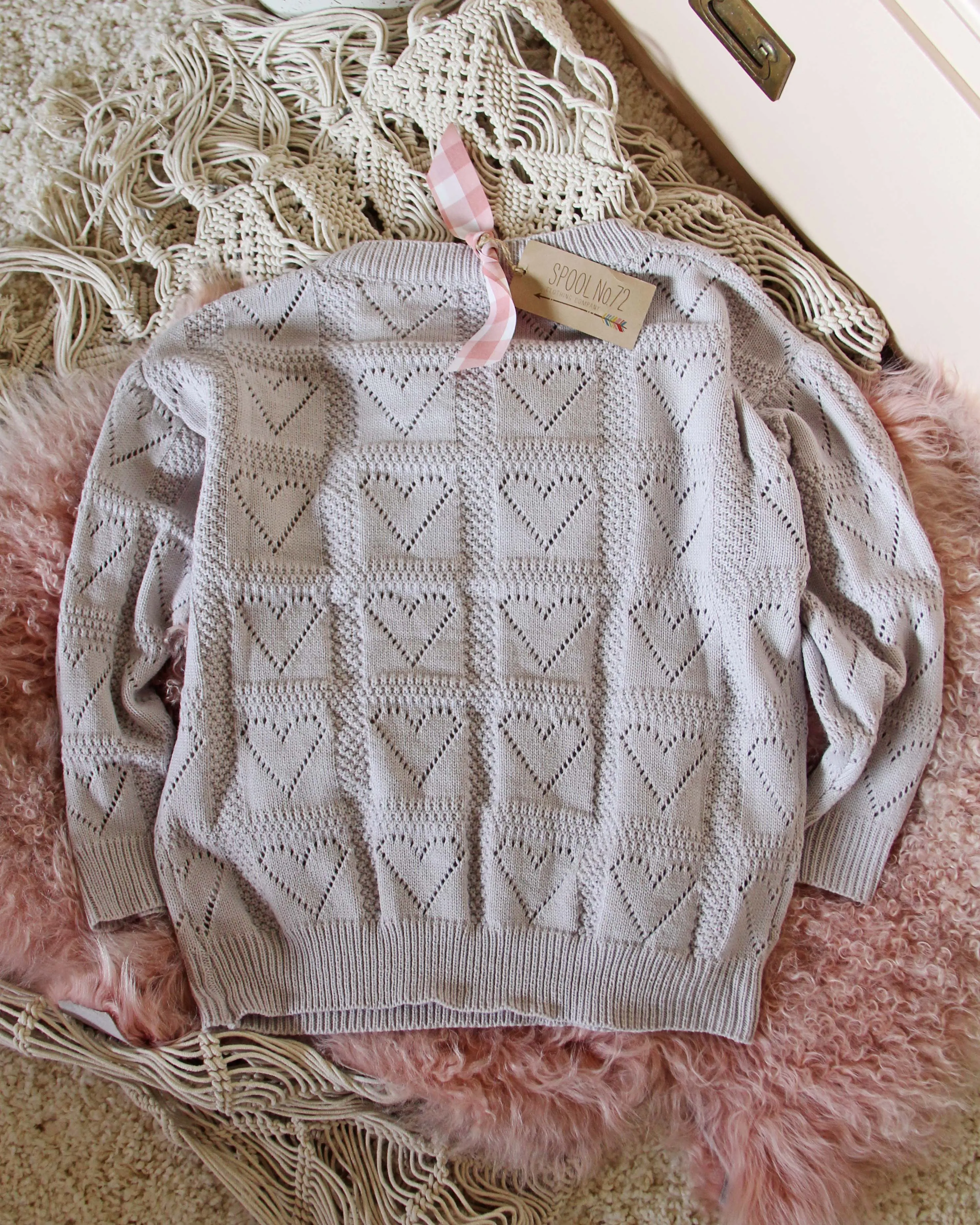 Dreamy Hearts Sweater in Putty