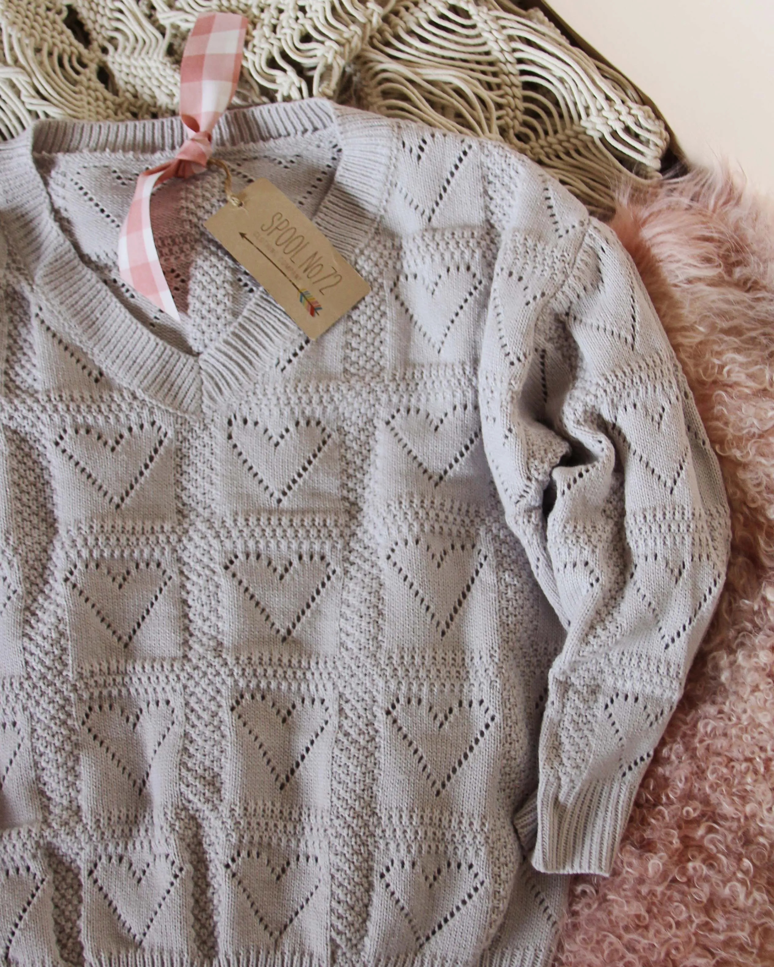 Dreamy Hearts Sweater in Putty