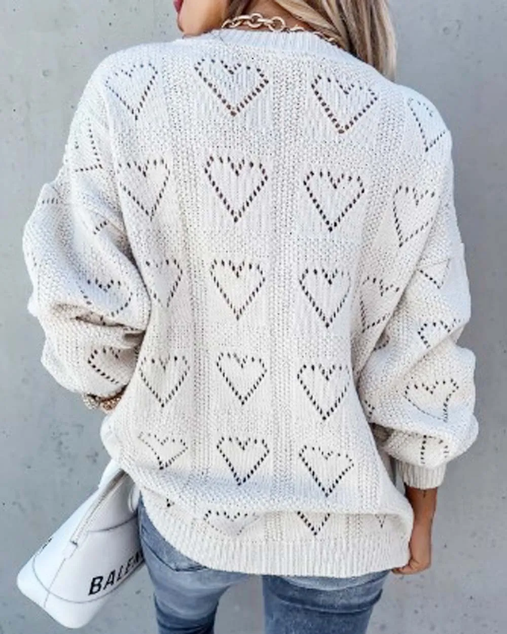 Dreamy Hearts Sweater in Putty