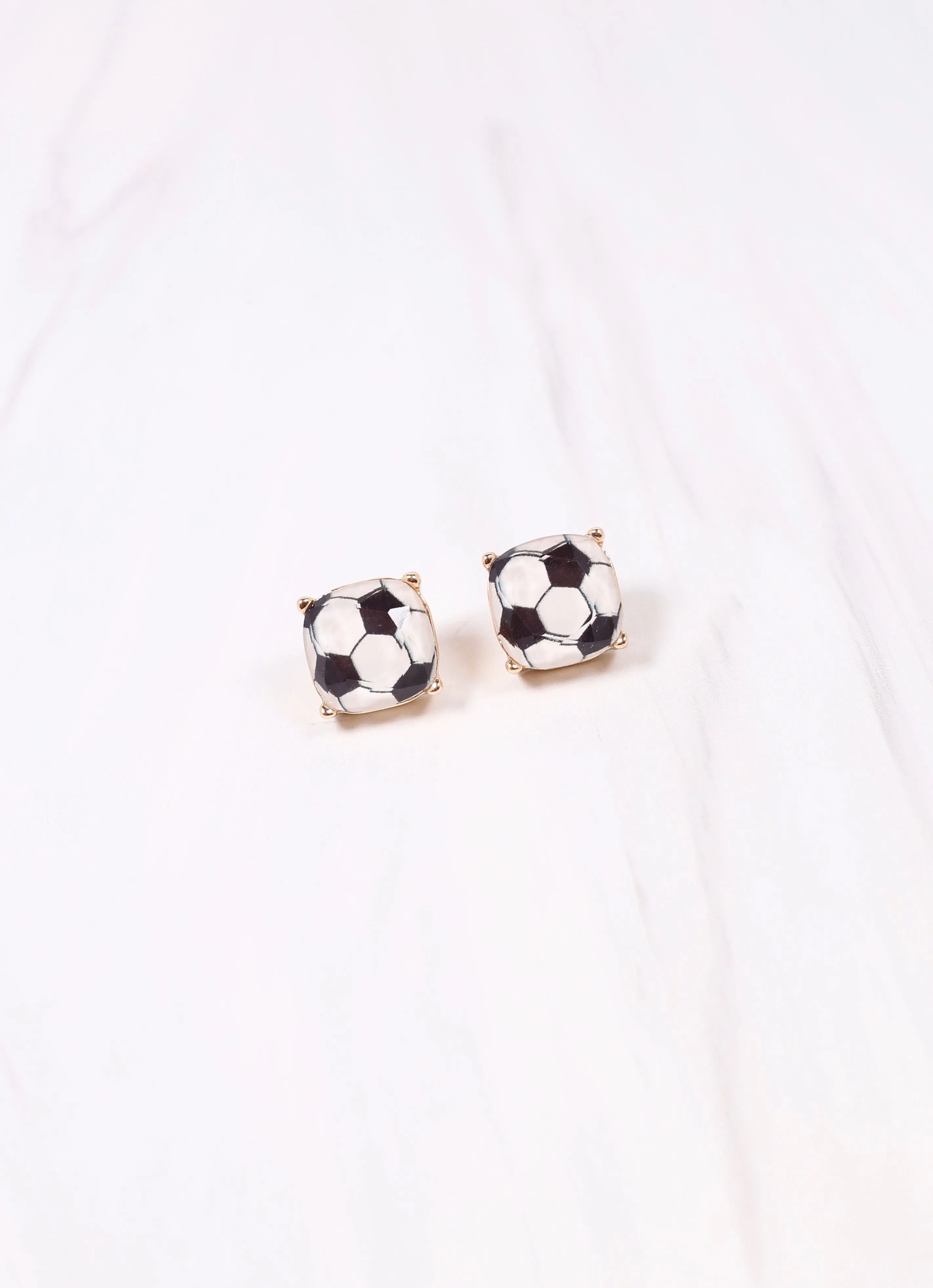 Dribble Soccer Stud Earring BLACK