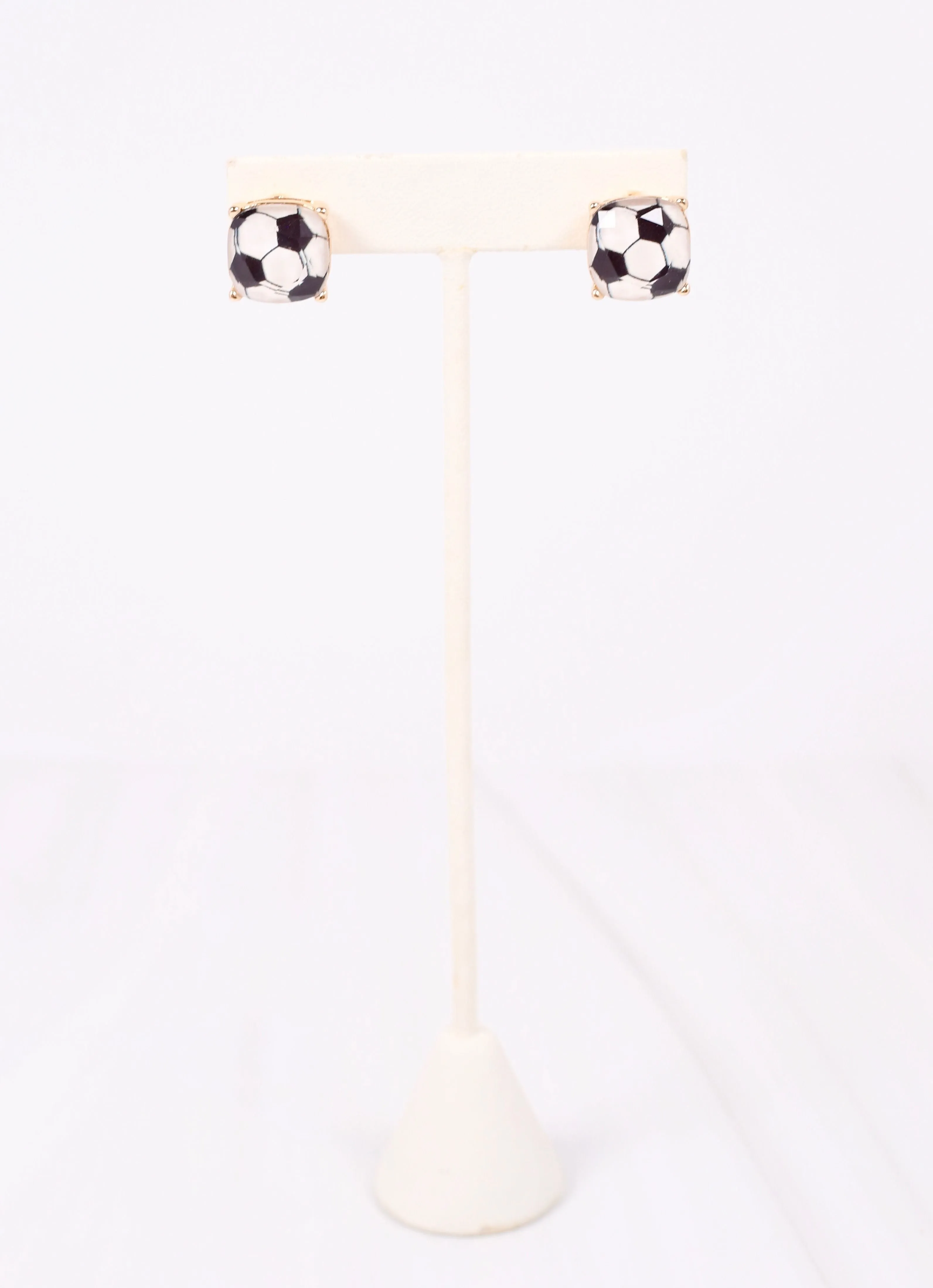 Dribble Soccer Stud Earring BLACK