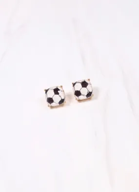 Dribble Soccer Stud Earring BLACK