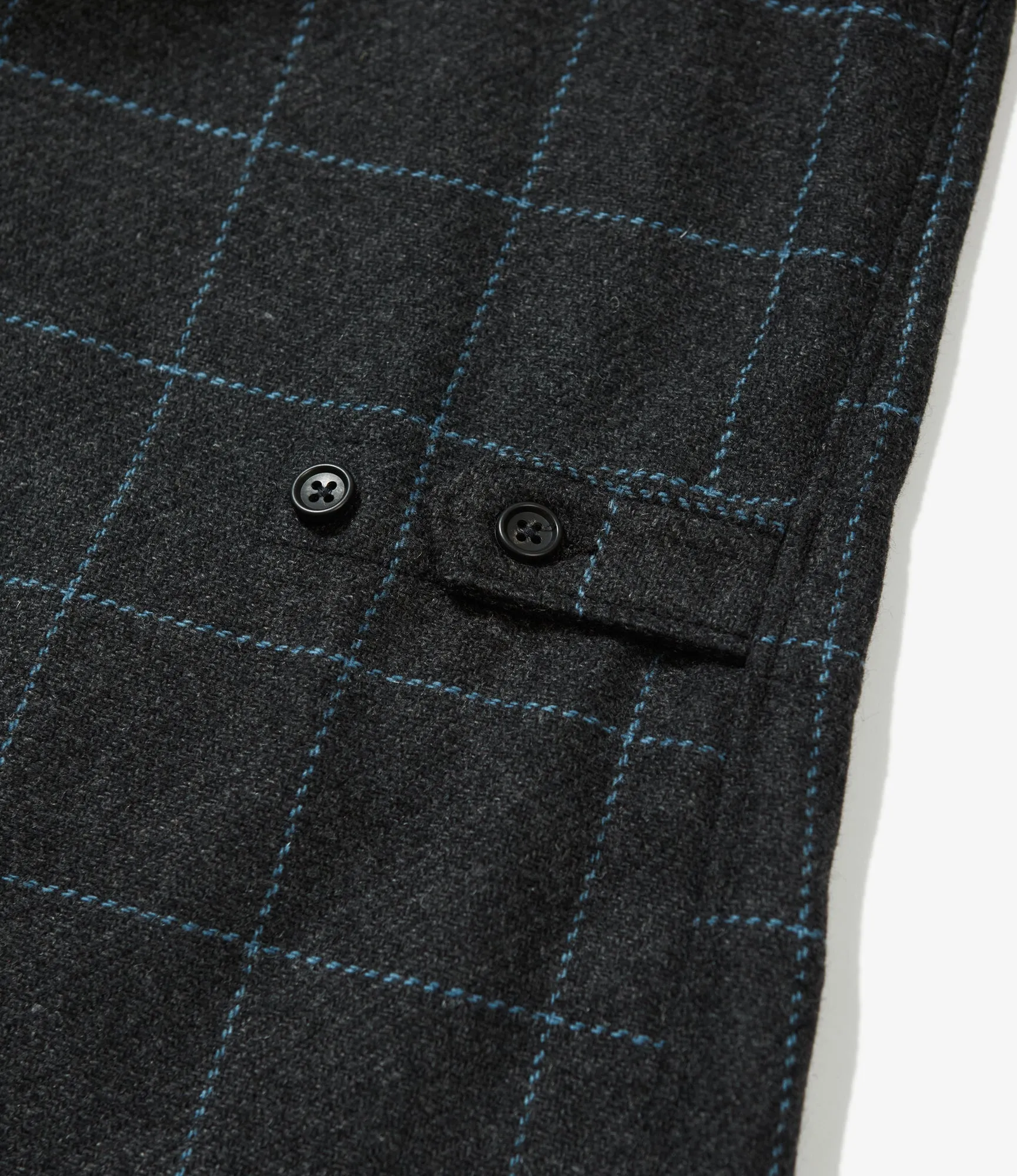 Engineered Garments Loiter Jacket - Charcoal/Lt.Blue Wool Poly Windowpane