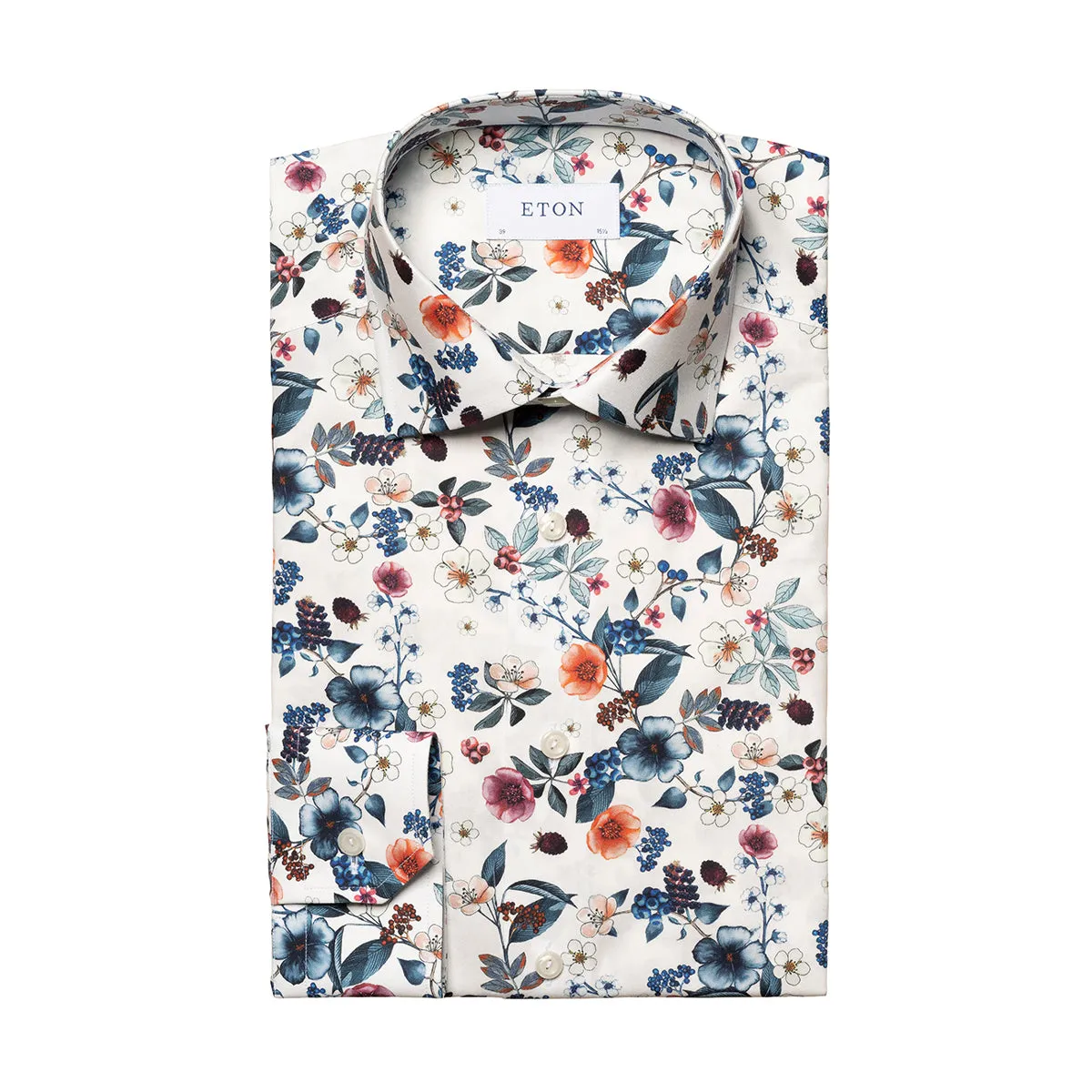 Eton - Slim Fit Floral Print Shirt in White