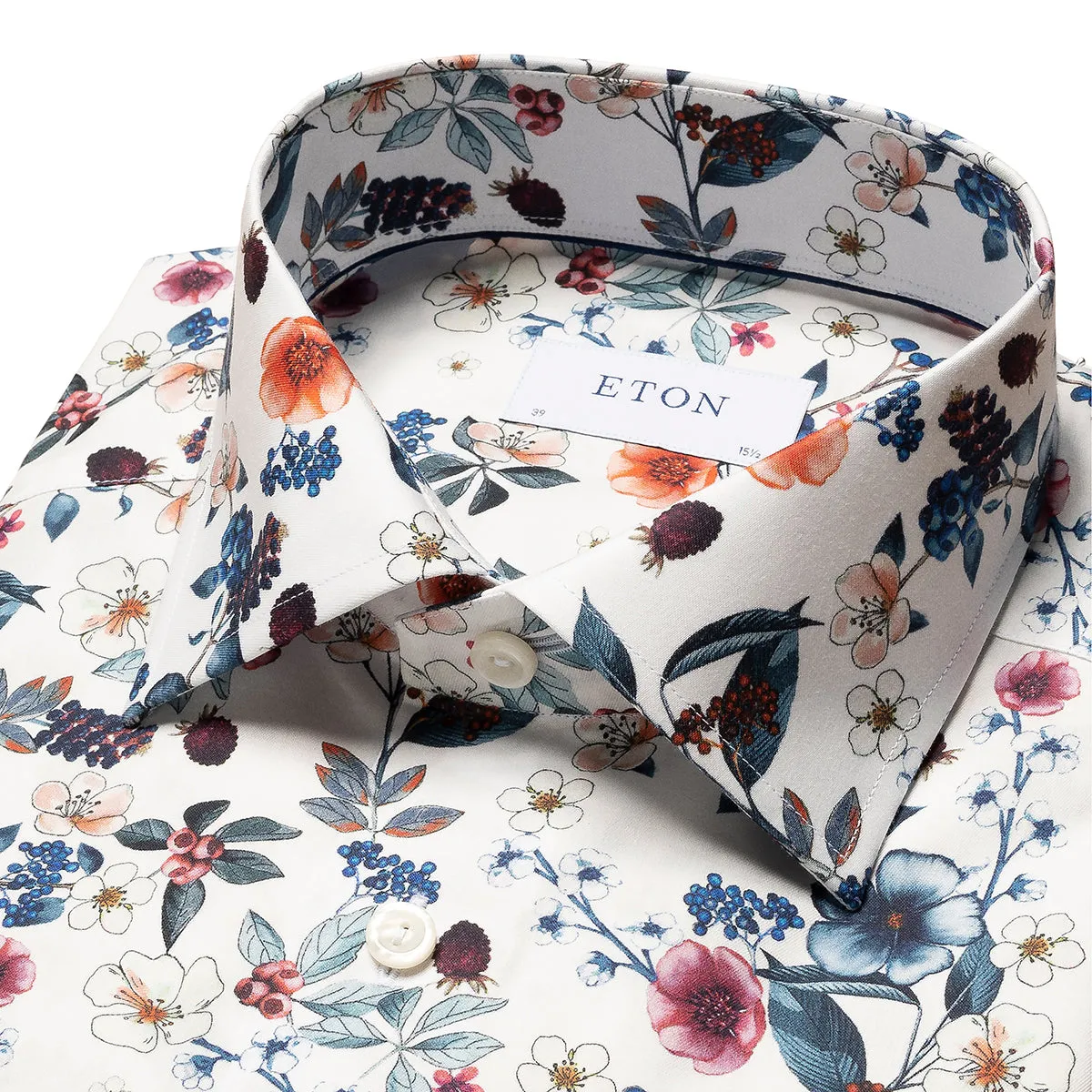 Eton - Slim Fit Floral Print Shirt in White