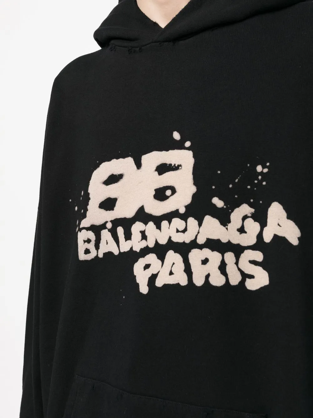 Felpa unisex BALENCIAGA oversized Hand-drawn BB nera