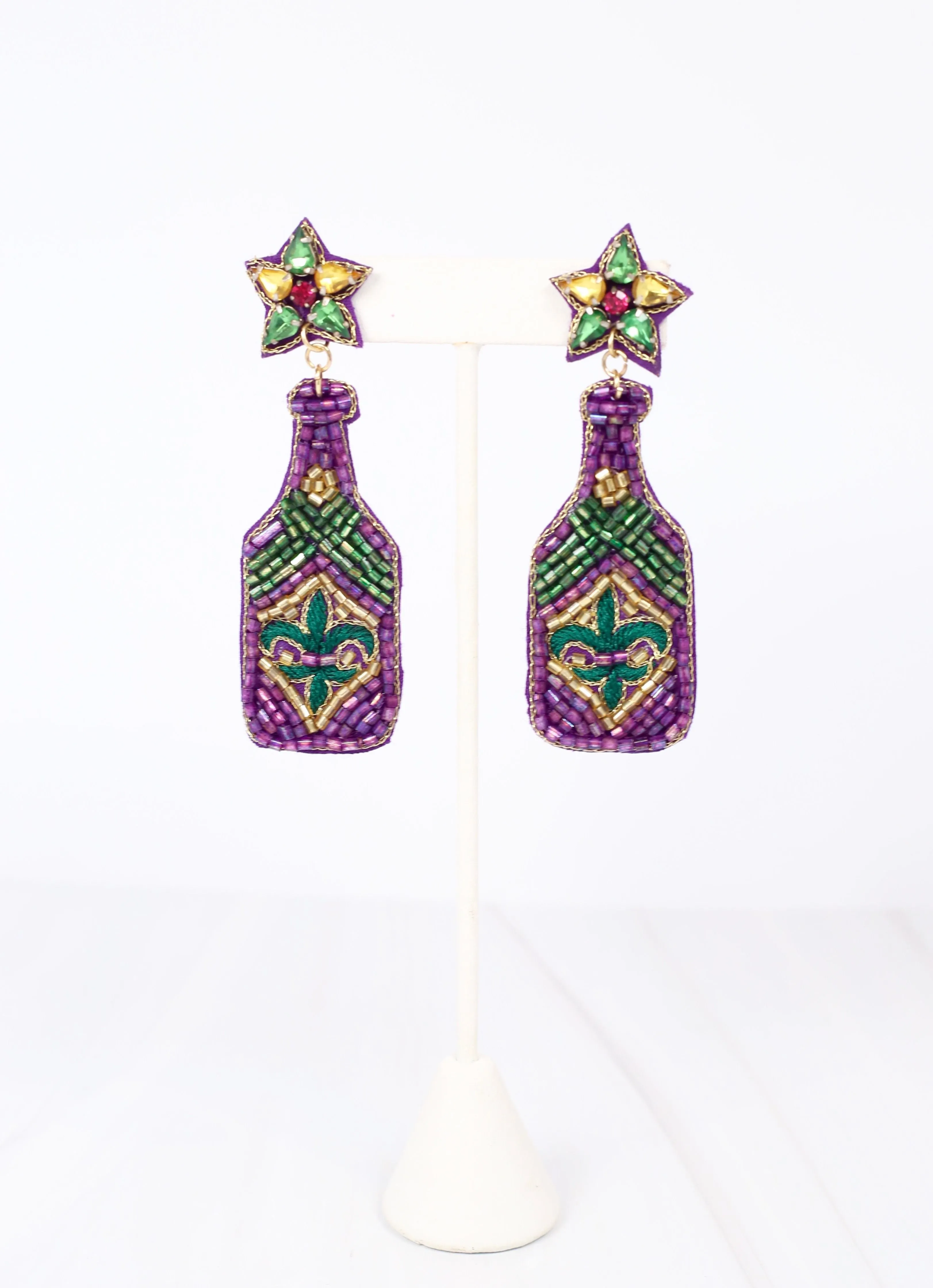 Fleur Beaded Bottle Earring PURPLE