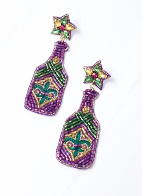 Fleur Beaded Bottle Earring PURPLE