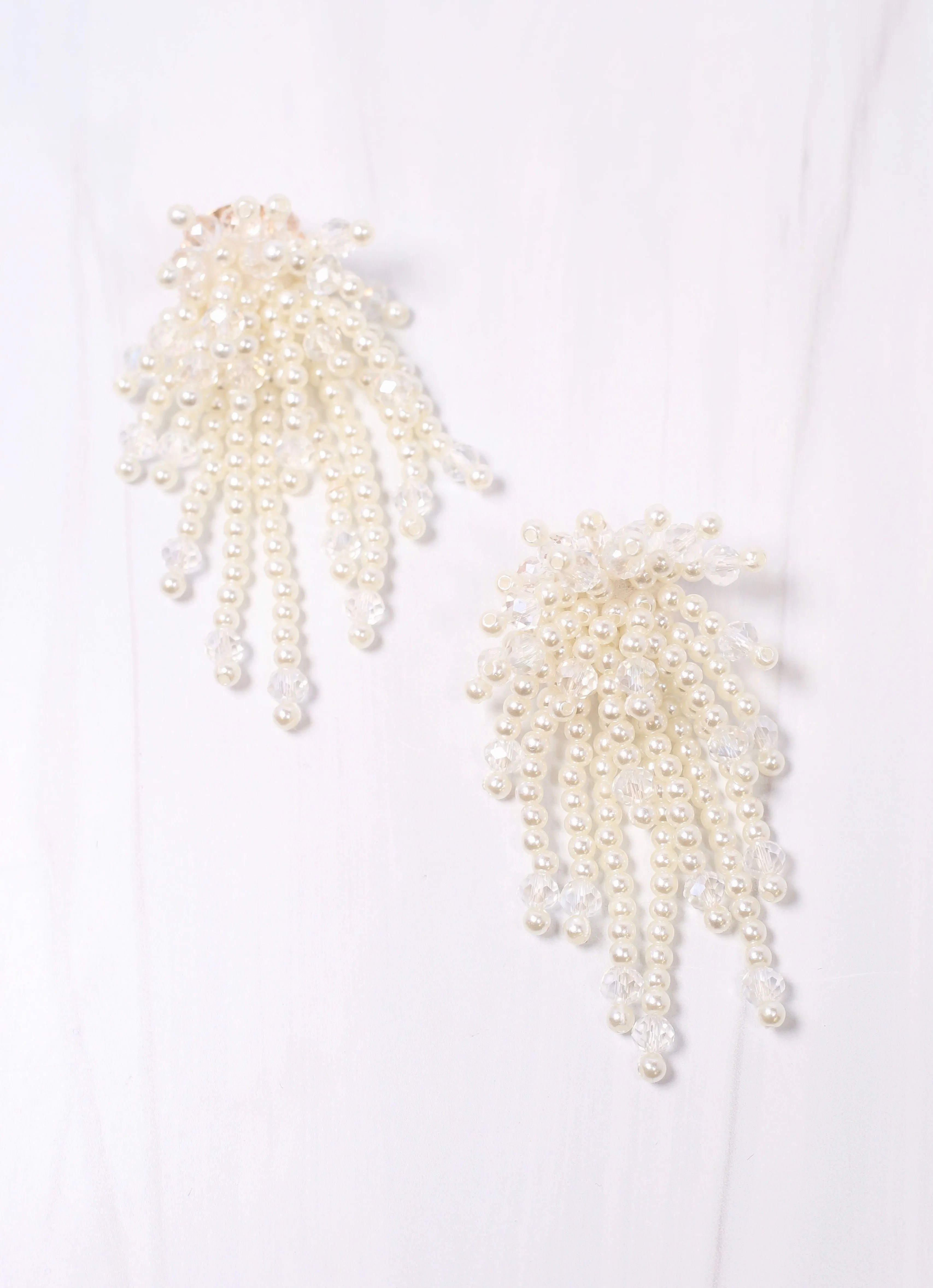 Francois Pearl Fringe Earring IVORY