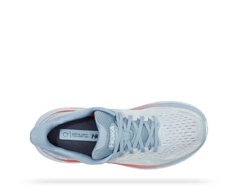 Hoka Womens Clifton 8 Lightweight Running Shoe- Blue Fog/Plein Air