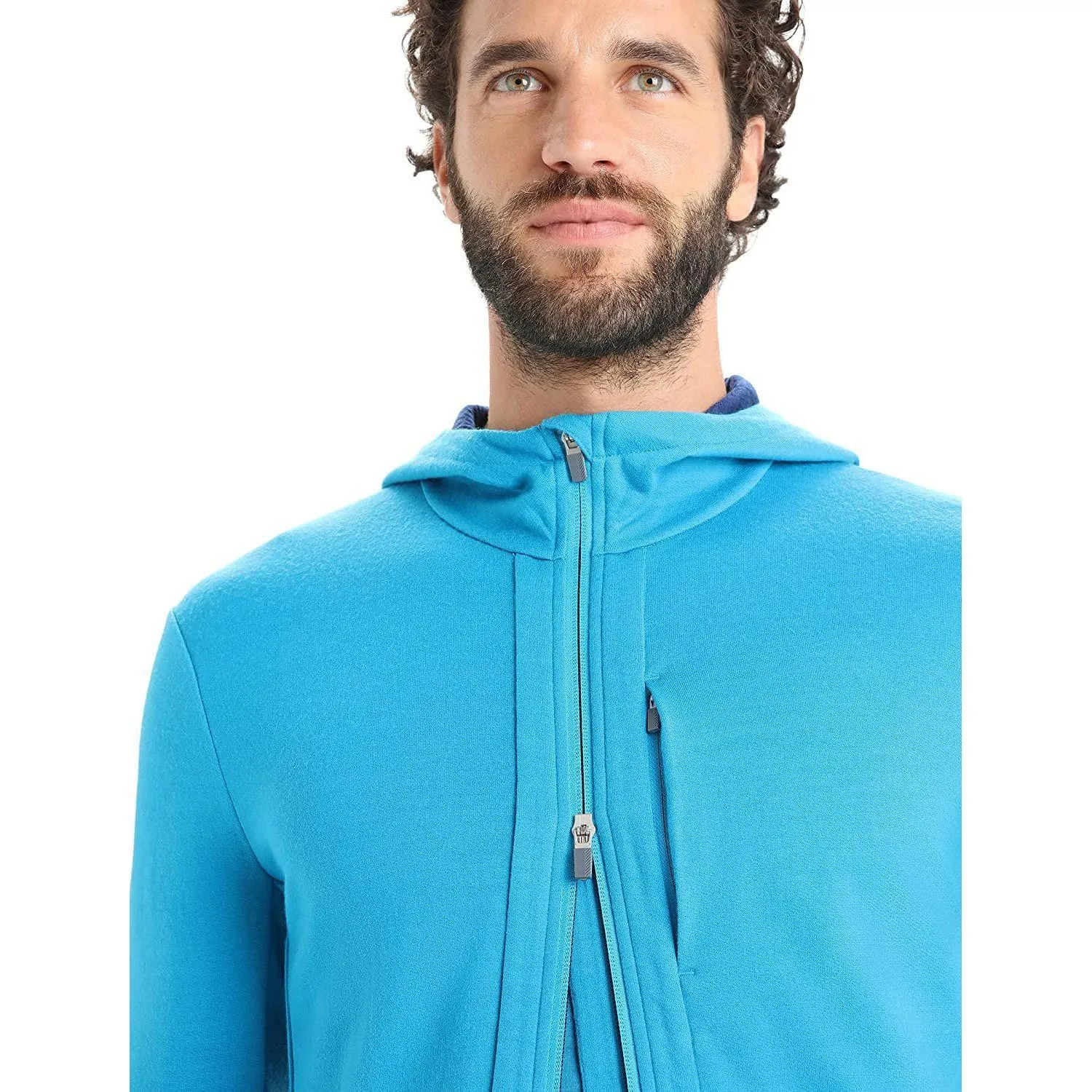 Icebreaker Merino Men's Quantum Iii Long Sleeve Wool Athletic Zip Up Hoodie