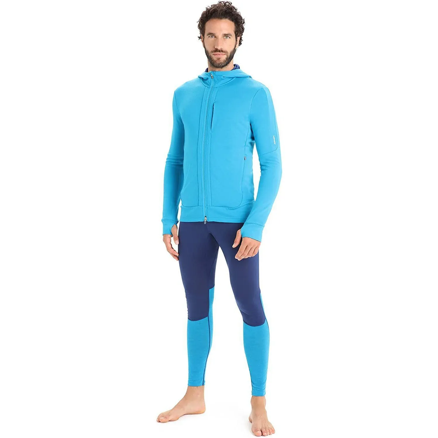 Icebreaker Merino Men's Quantum Iii Long Sleeve Wool Athletic Zip Up Hoodie