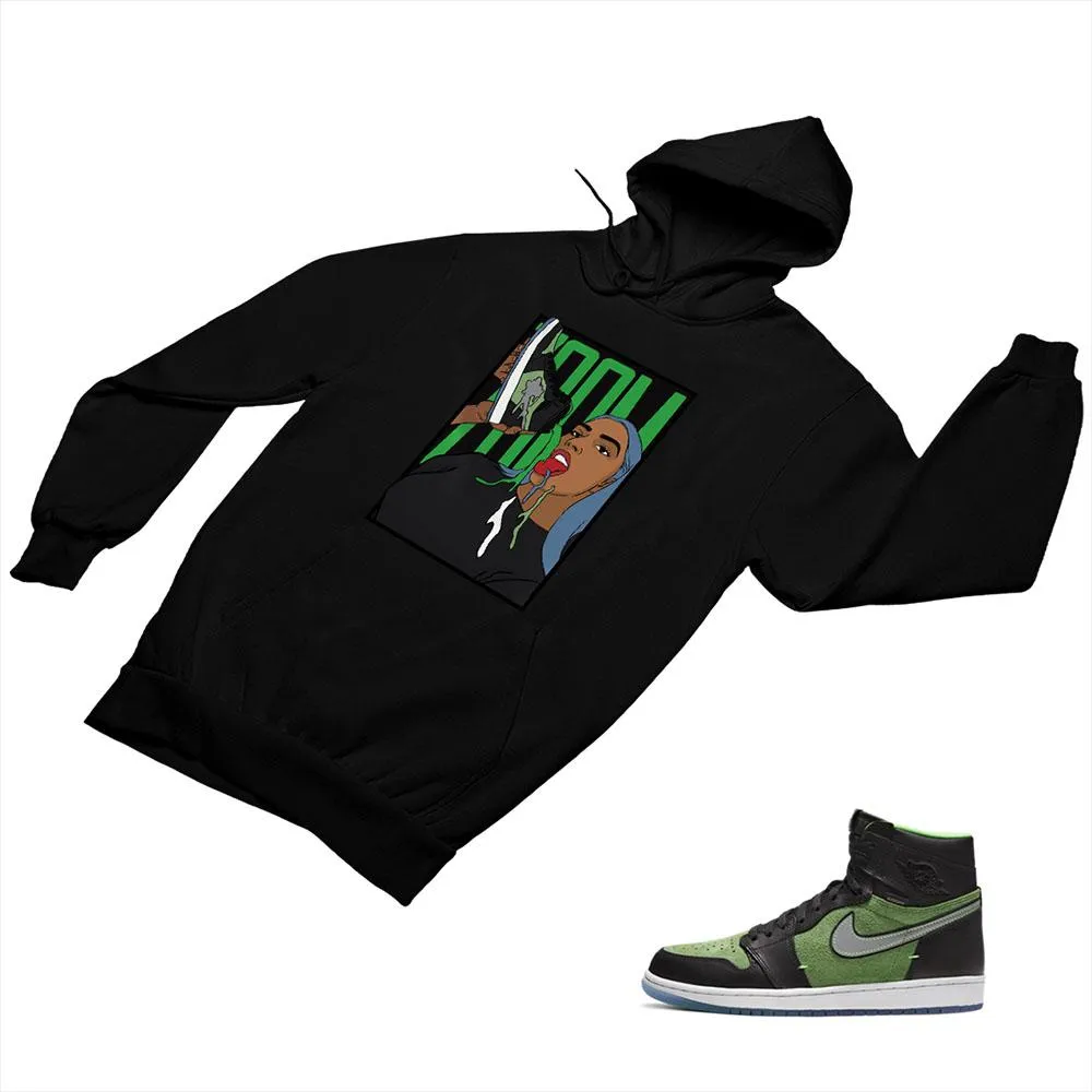 Jordan 1 Black Green Matching Custom Designed Hoodies JD 1-70-22