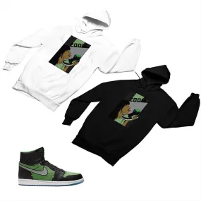 Jordan 1 Black Green Matching Custom Designed Hoodies JD 1-70-3