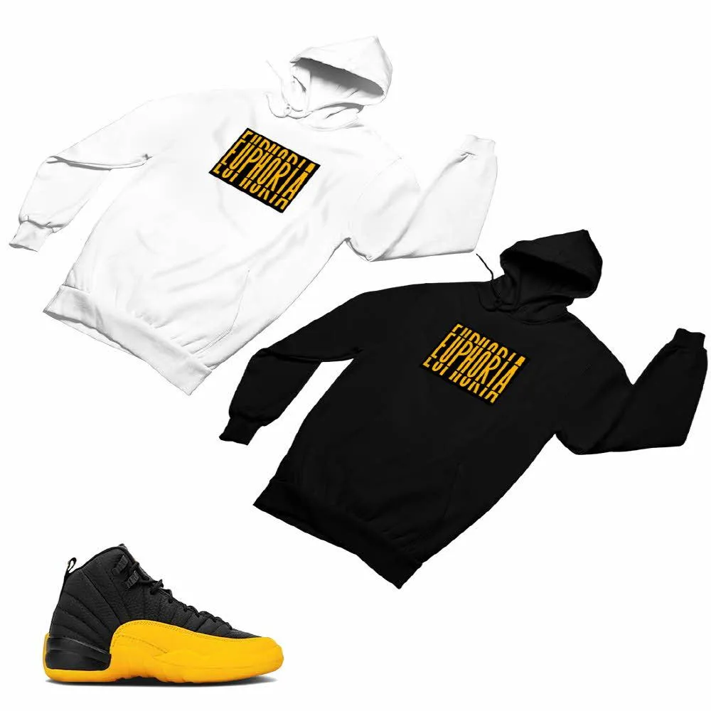 Jordan 12 University Gold Matching Custom Designed Hoodies JD 12-17-13