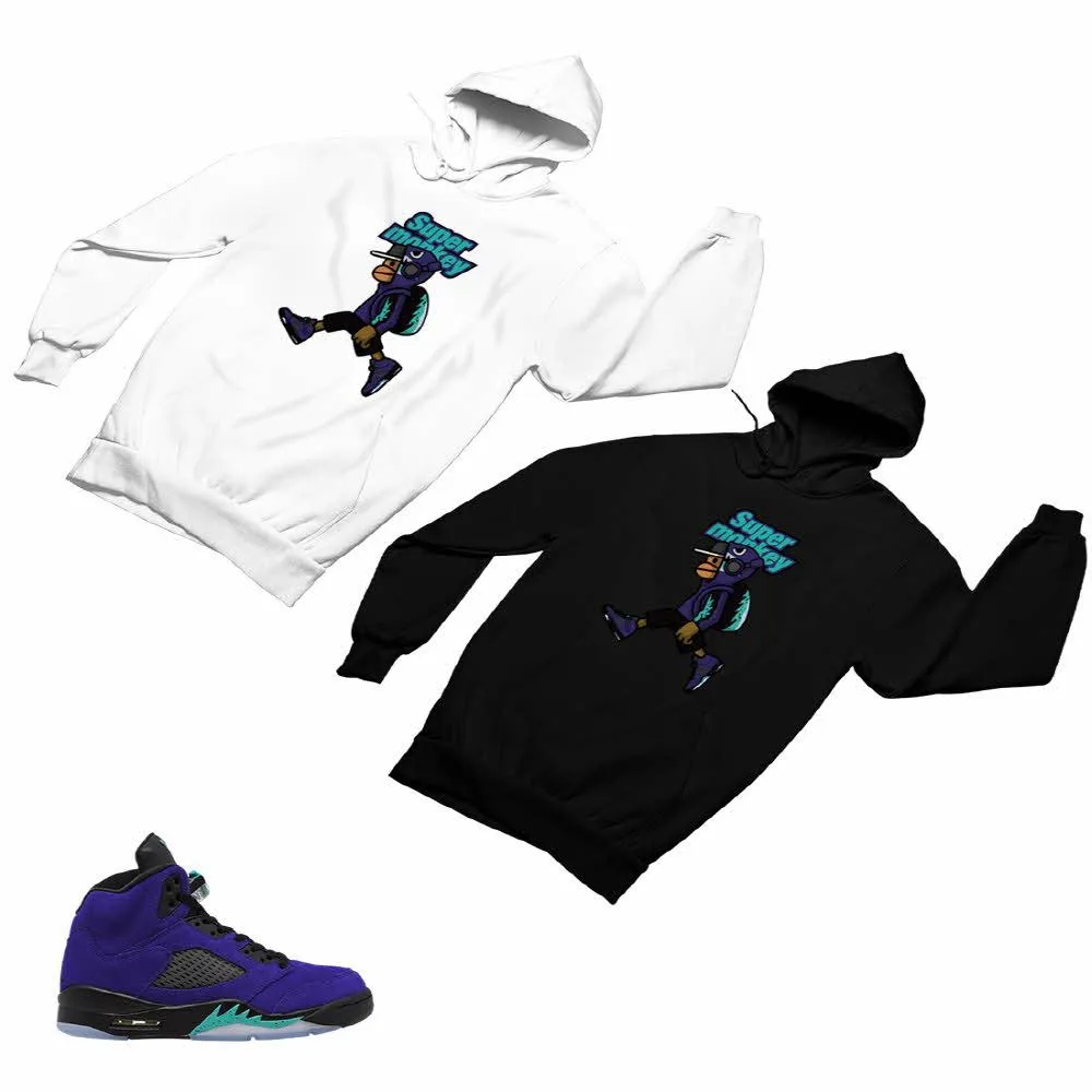 Jordan 5 Alternate Grape Matching Custom Designed Hoodies JD 5-2-8-4