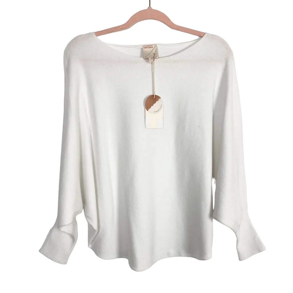 Kerisma White Boat Neck Dolman Sleeve Ryu Sweater NWT- Size M/L