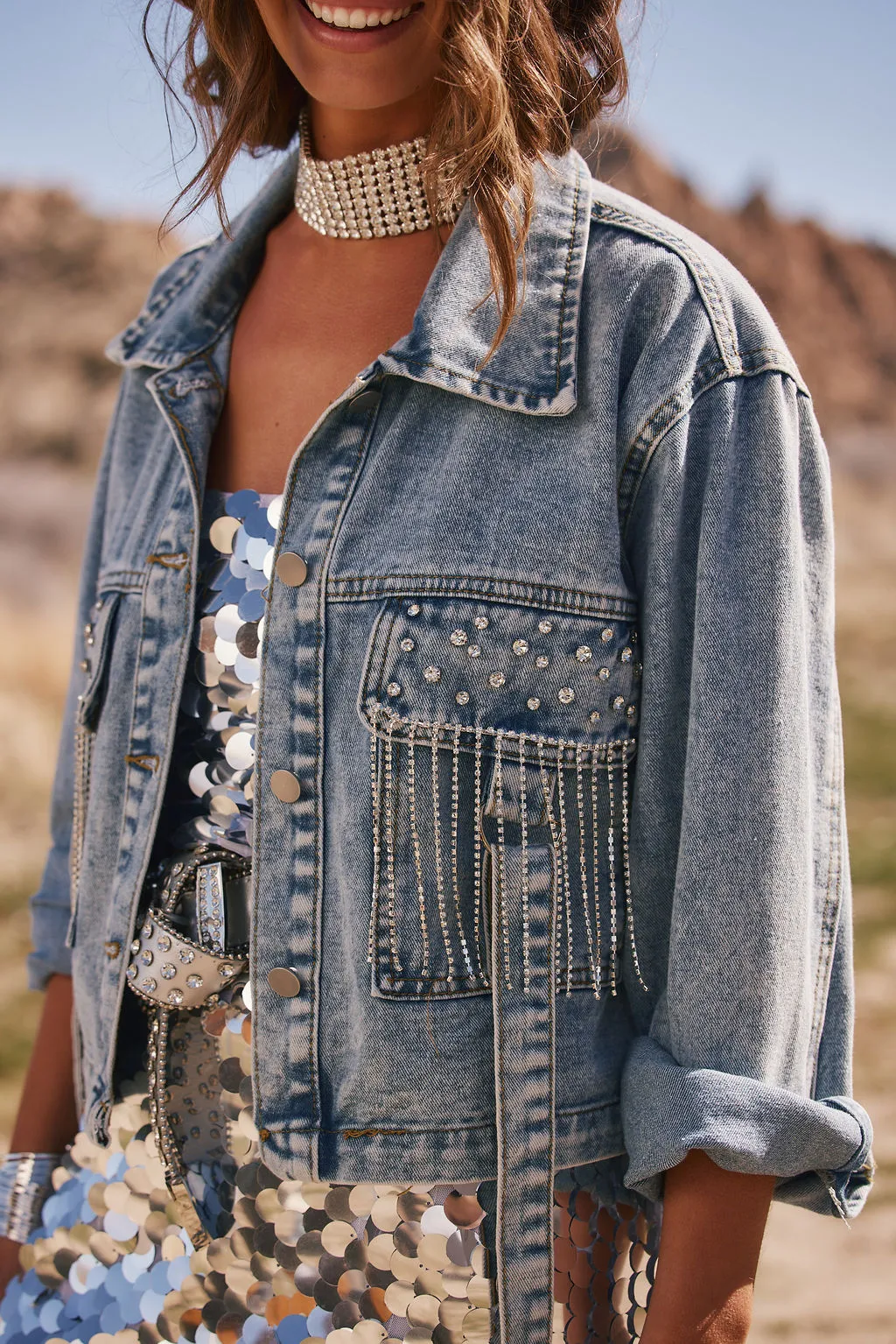 Knoxville Rhinestone Denim Jacket