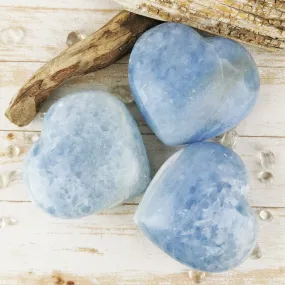 Large Blue Calcite Hearts