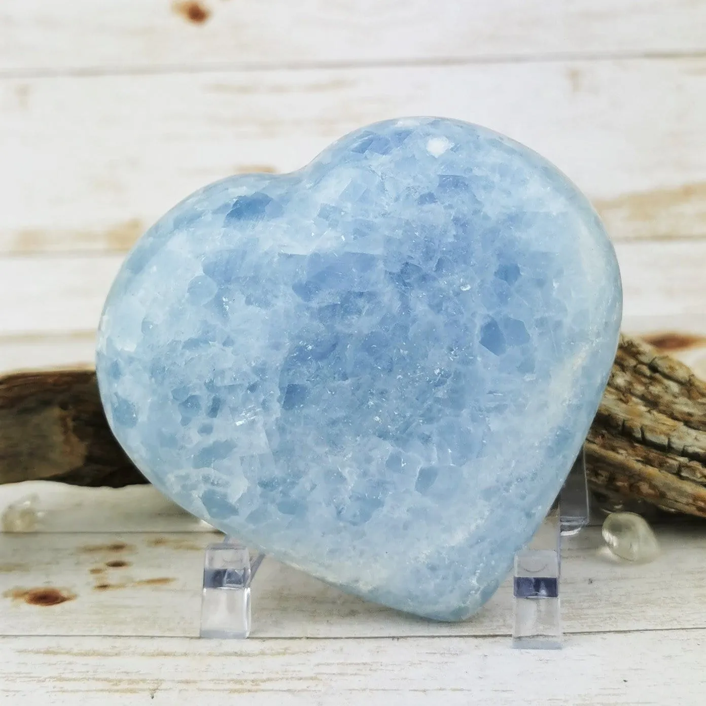 Large Blue Calcite Hearts