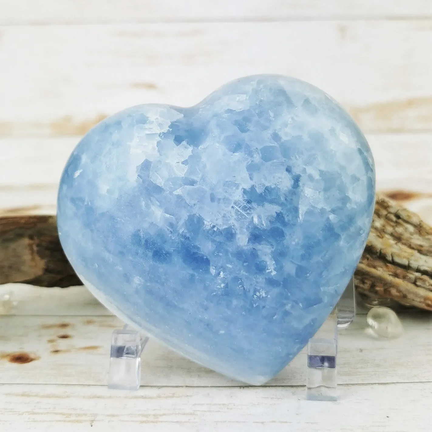 Large Blue Calcite Hearts